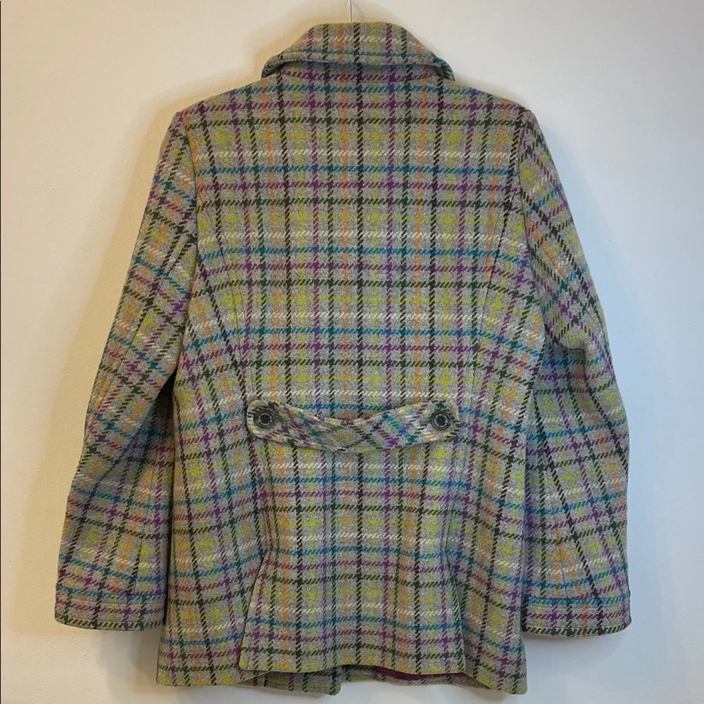 Coach NWOT Plaid Tattersall Tweed Wool Coat Size Medium PTP 20”